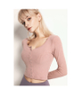 Women's Long Sleeve Crop Tops Fitness Slim Fitted Yoga Shirts Compression Athletic Shirts