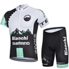 Unisex Cycling Jersey Set Short Sleeve Breathable Bike Shirt with Padded Shorts
